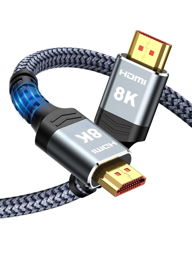 igeekwell 8K@60 HDMI Cable 5M, 48Gbps 2.1 High Speed HDMI Braided Nylon 4K120 144Hz RTX 3090 eARC HDR10 4:4:4 HDCP 2.2&2.3 Compatible for PS5, PS4, UHD TV and PC,5M 1PACK - Image 1