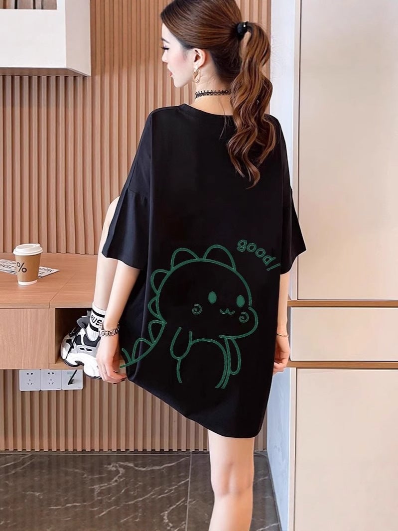 Plus Size Women'S Fashion Versatile White Short-Sleeved T-Shirt Women'S 2025 Loose Slimming Look Pure Cotton Tops - Image 5