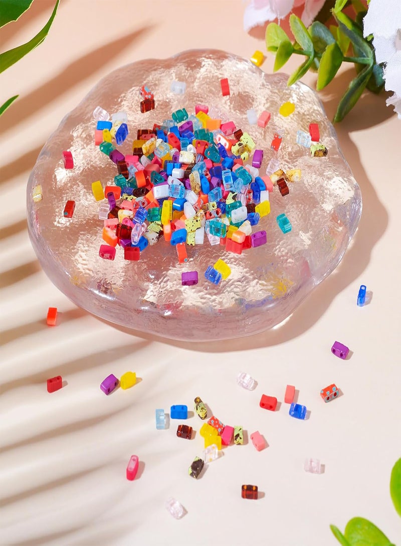 GGOOT Pandahall 320Pcs Glass Tila Beads 2-Hole Seed Beads Half Tile Beads 16 Colors Rectangle Tila Connector Beads Two Hole Spacer Beads for Bracelet Necklace Earring Jewelry Making  - Image 2