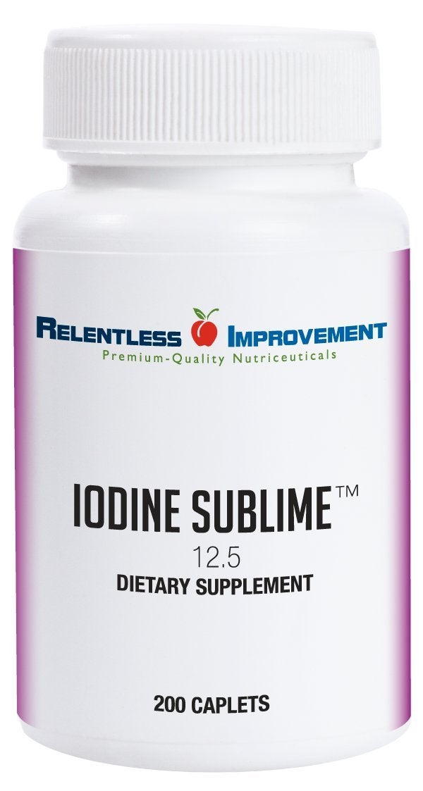 Relentless Improvement Relentless Improvement Iodine Sublime 125mg 200 Caplets with Potassium Iodide