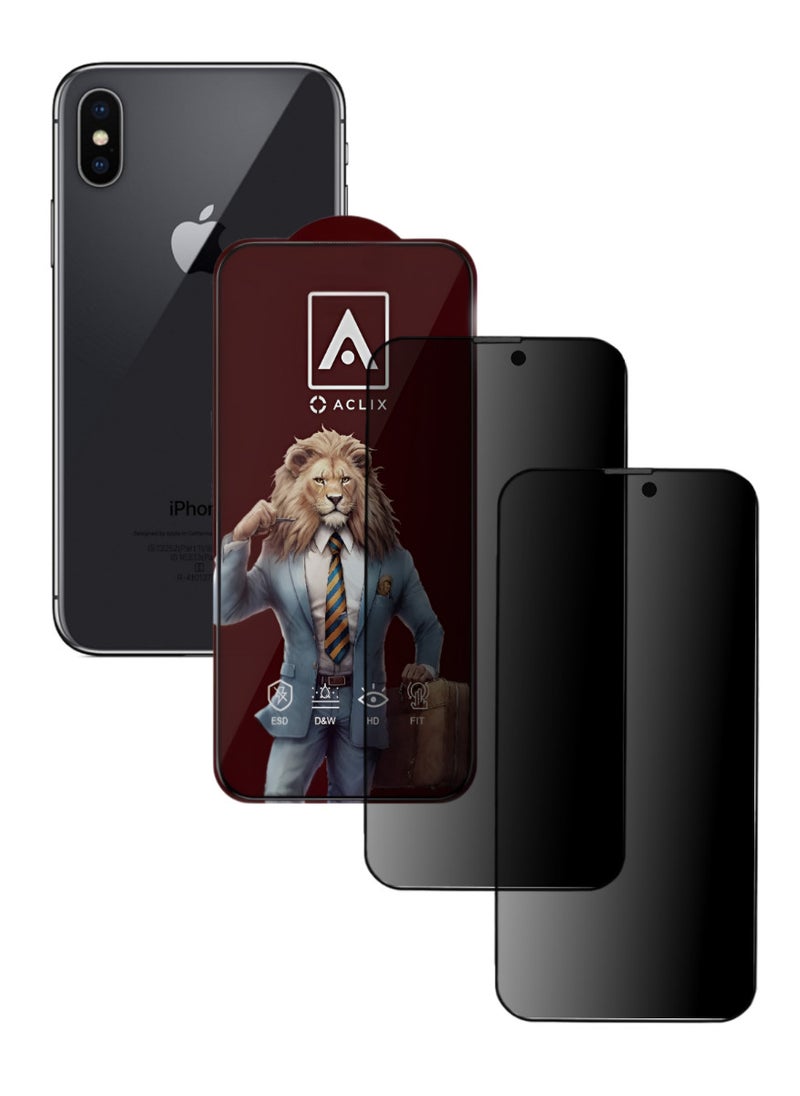 ACLIX 2 Pieces Antistatic ESD Dustproof Premium Quality High Definition Tempered Glass Screen Protector Designed For  iPhone 10 - Image 1
