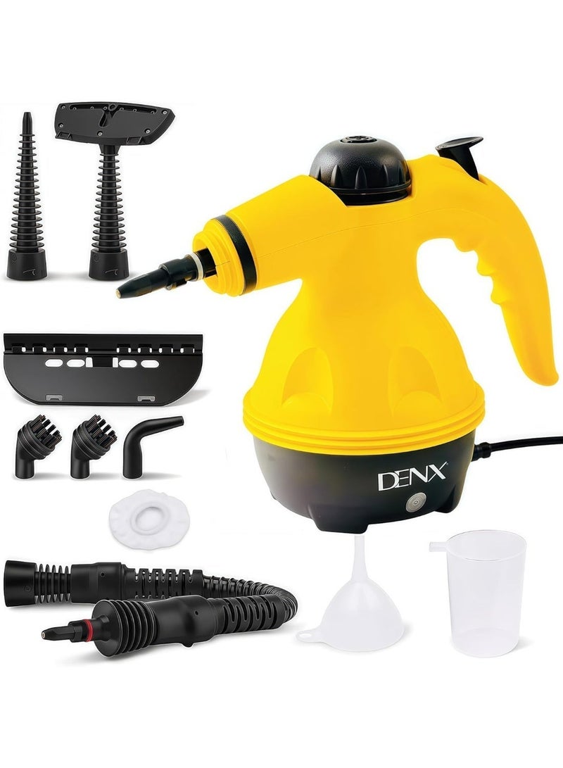 Denx 350ml 1200W High Pressure Steam Cleaner, Multi-Purpose Handheld Steam Cleaner with 9 Accessories Ideal for Stain Removal in Car Upholstery, Home, Kitchen, Carpet, Sofa - Image 1