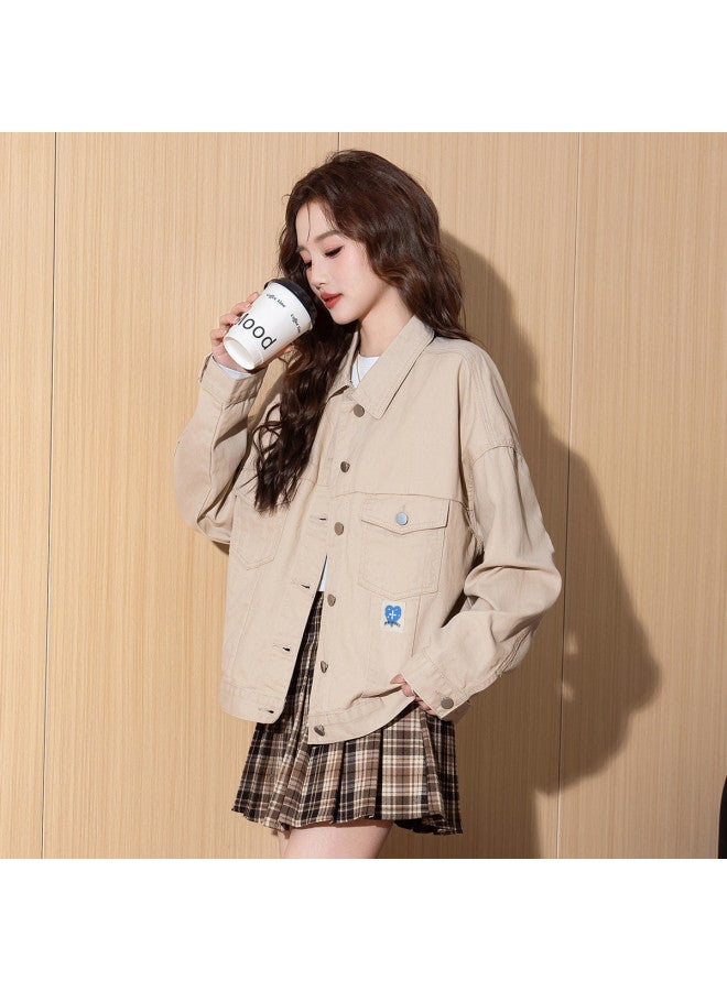 TonLion korean-style Youthful Spring Slimming Cardigan With Versatile Denim Jacket And Lapel Collar - Image 3