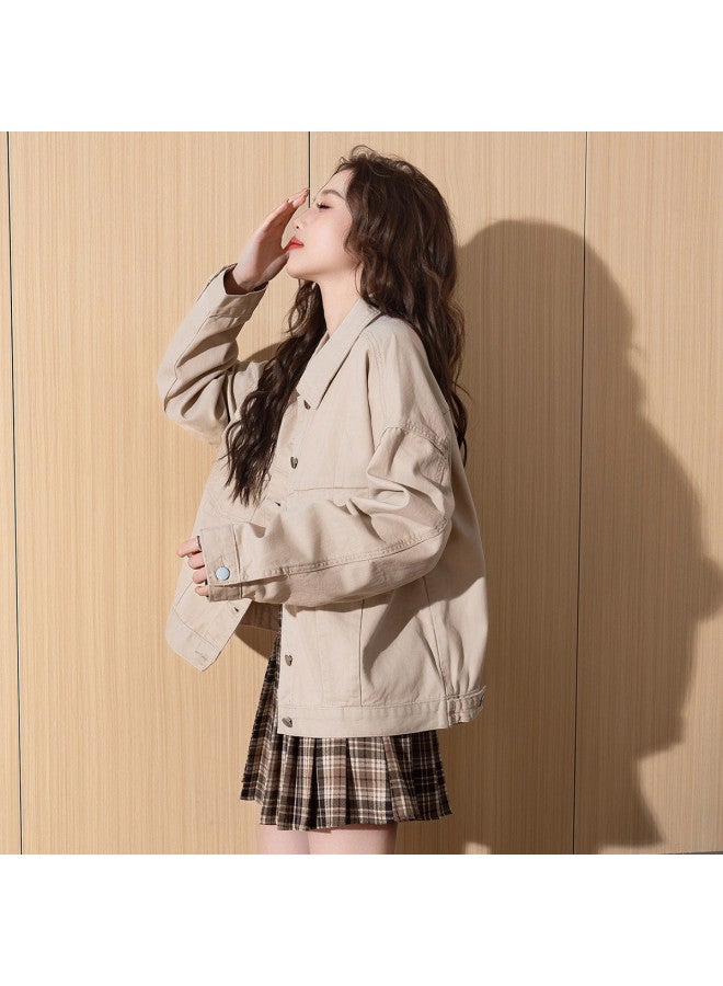 TonLion korean-style Youthful Spring Slimming Cardigan With Versatile Denim Jacket And Lapel Collar - Image 5