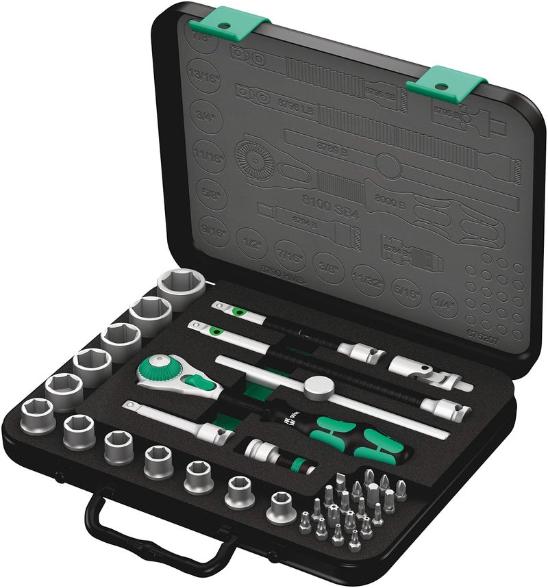 Wera 5003596001 Zyklop 8100 SB 4 38Inch SAE Ratchet Set 38Piece - Image 2