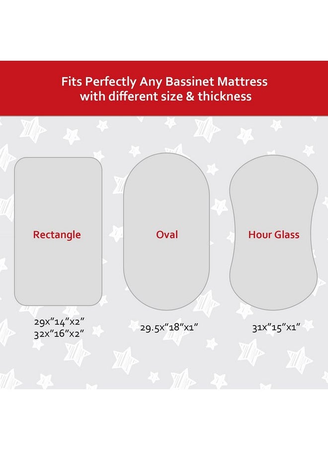 Moonsea Bassinet Sheet Waterproof 2 Pack, Fit for Halo Bassinet Swivel Sleeper, Universal Sheet for Rectangle, Oval, Hourglass Bassinet Mattress, Flexible for Different Cradle and Bassinet Mattress  - Image 5