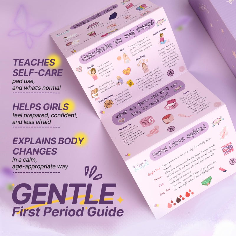 MeleBase First Period Kit for Girls 9â€“12 â€“ Tween Menstrual Starter Kits with 8 PC Period Gift Kits for for Tween Girls Gift-Ready Box (Purple) - Image 4