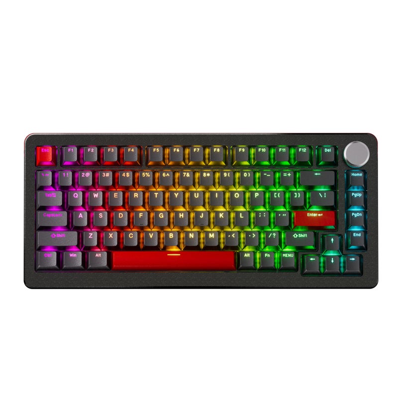 DrunkDeer A75 Pro Magnetic Switch Keyboard Rapid Trigger Mechanical Gaming Keyboard Adjustable Actuation Hall Switches PBT Keycap RGB Compact TKL 82Keys USB Wired with Knob - Image 1