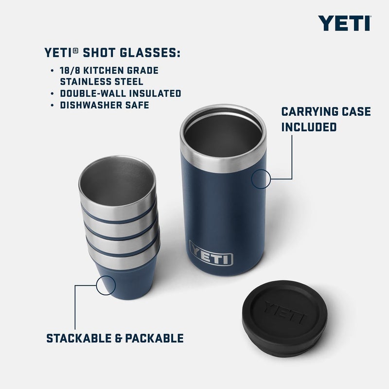 YETI Shot Glasses with Carrying Case, Set of 4 - Image 2