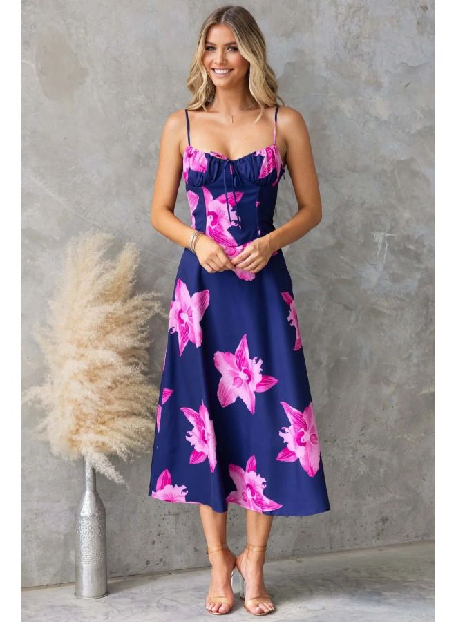 Summer New Printed Slim Spaghetti Strap Dress - Image 1