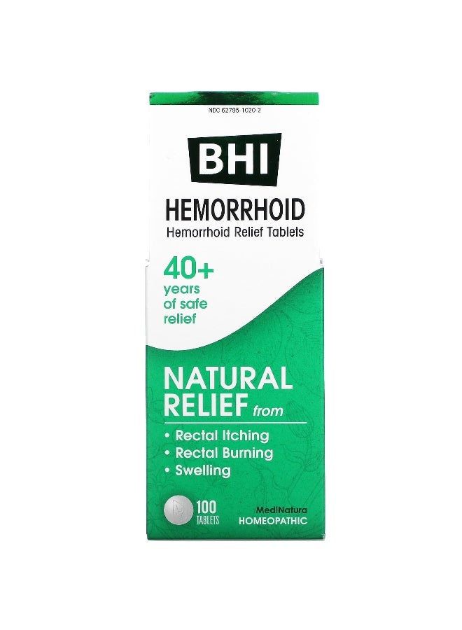 MediNatura MediNatura, BHI, Hemorrhoid Relief, 100 Tablets - Image 1