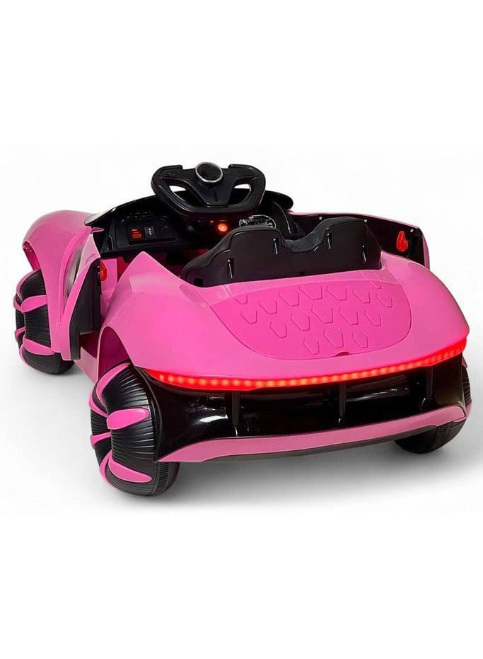 EQ Kids Electric Ride-On Car with 2 Motors and Remote Control - A Luxurious Driving Experience for Your Kids - Pink  - Image 4