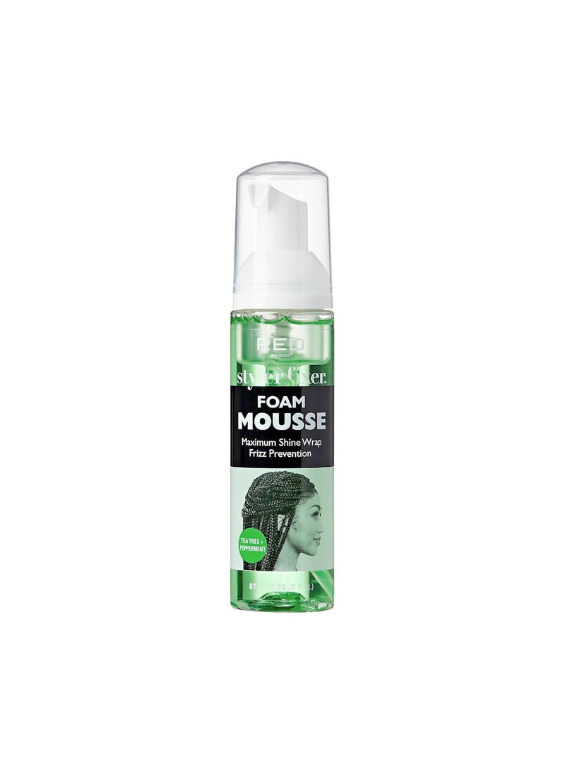 Red by Kiss Red by Kiss Foaming Mini Travel Size Mousse Maximum Shine Wrap Mousse Reduce  Prevent Frizz Define Curls Hold Styles Nourishes Dry  Crips Hair Tea Tree  Peppermint 