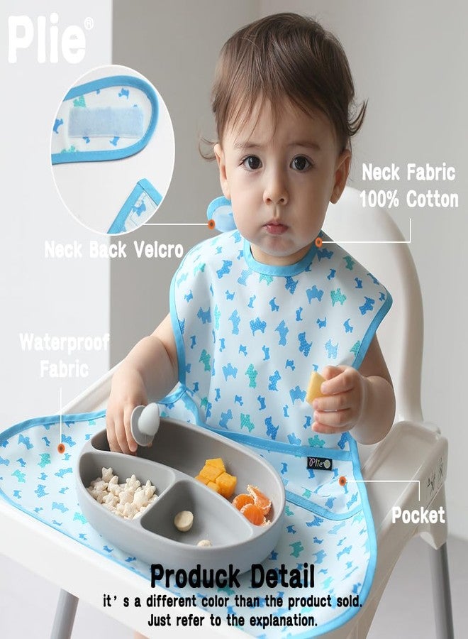 Plie Full Coverage Waterproof Feeding Bib for Toddlers - Extra Long Apron Bib for Mealtime, Self-Feeding, High Chair, Food Catcher, BPA-Free, Easy to Clean - Alphabet - Image 5
