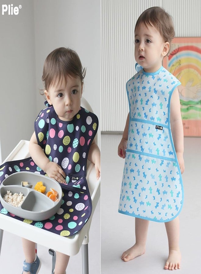 Plie Full Coverage Waterproof Feeding Bib for Toddlers - Extra Long Apron Bib for Mealtime, Self-Feeding, High Chair, Food Catcher, BPA-Free, Easy to Clean - Alphabet - Image 4