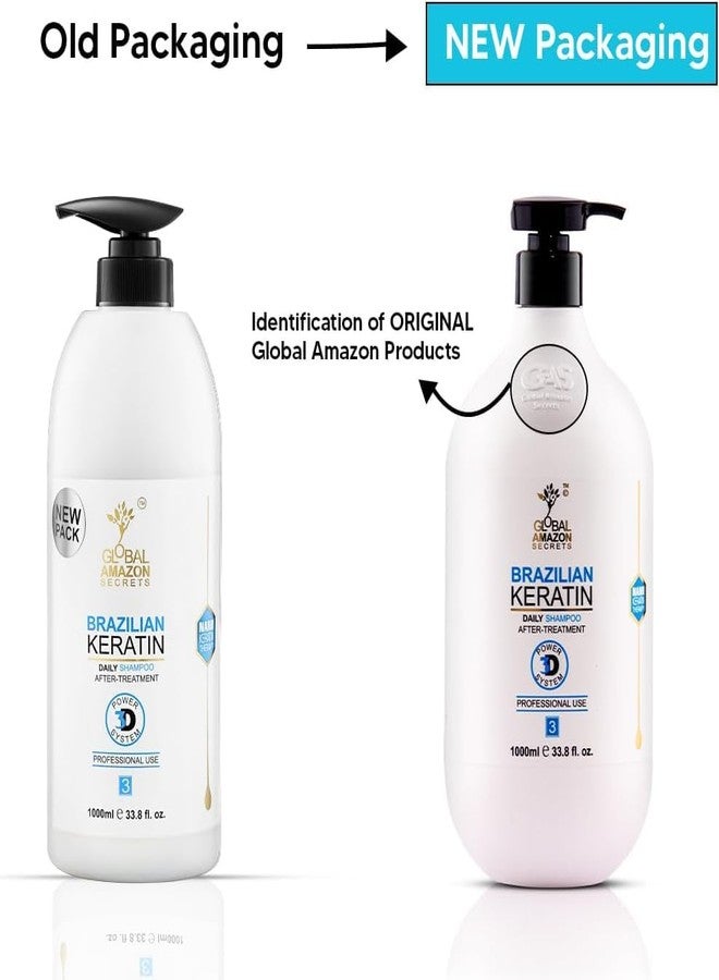 Sweet Professional Global Amazon Secrets Brazilian Keratin Shampoo and Conditioner | 2 Conditioner and 1 Shampoo | 1000 ML Each | Pack of 3 | Sulfate Free | Repairs Dry and Damaged Hair, make hairs Shiny And Smooth | Professional Smoother-Shinier Damage free Hair | Sulfate Free Moisturizing - Image 3