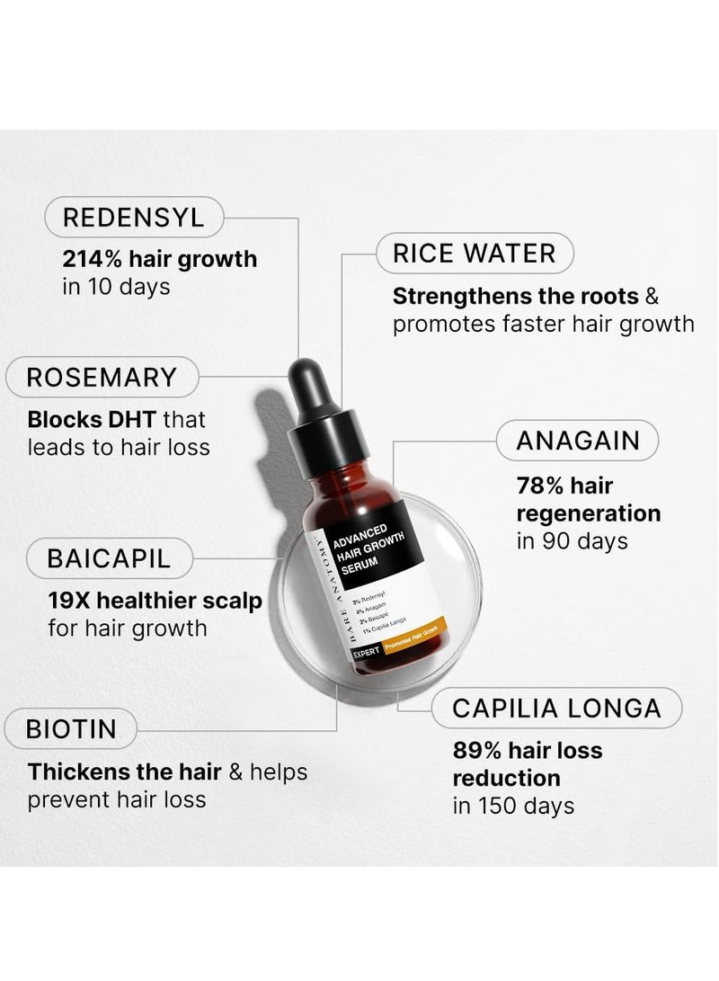 بار_اناتومي مصل نمو الشعر المتقدم مع ريدينسيل وإكليل الجبل وماء الأرز (30 مل) - Image 3