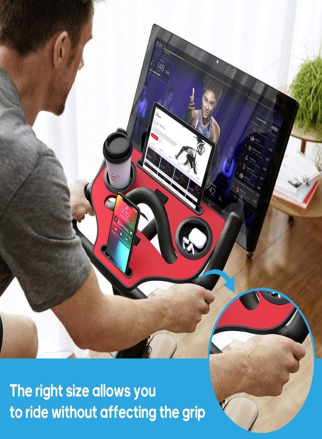 Qsxou Peloton Bike Desk Mount (No Bike+), Tray Holder for Phone Cup Tablet Ergonomic Platform Tray Accessories for Peloton Spin Bikes - Image 4