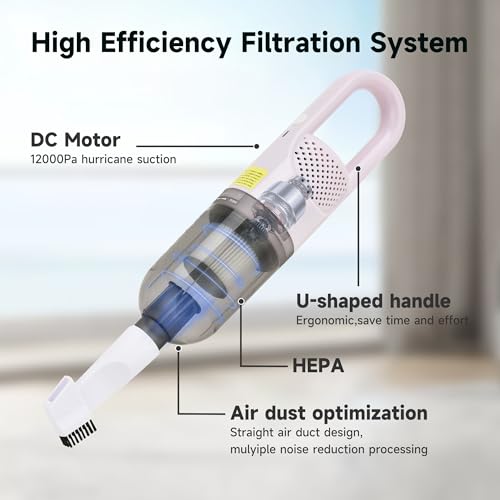 TROURAY Handheld Vacuum Cleaner,Ultra-Lightweight Mini Portable Vacuums for Home, 6 in 1 Stick Vac Cleaners for Car,Pet Hair(Green Cordless) - Image 5