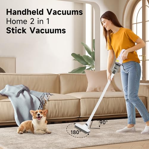 TROURAY Handheld Vacuum Cleaner,Ultra-Lightweight Mini Portable Vacuums for Home, 6 in 1 Stick Vac Cleaners for Car,Pet Hair(Green Cordless) - Image 3