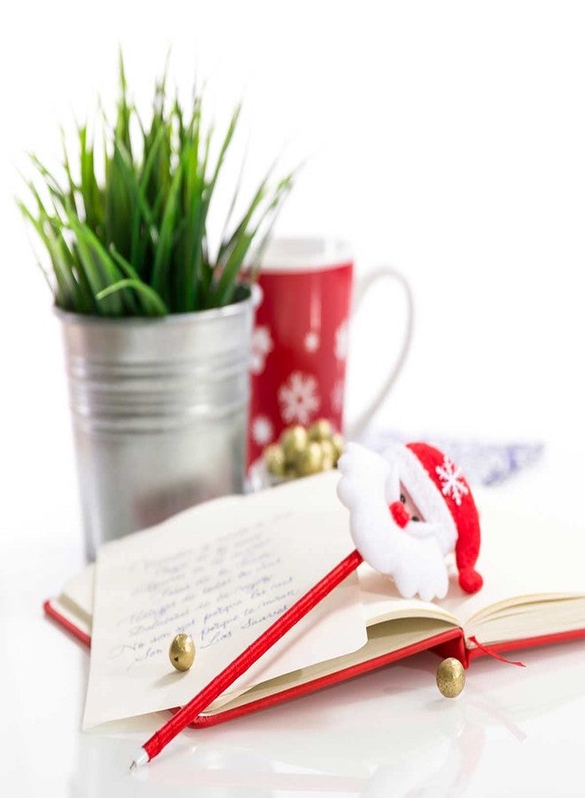 Le Delite Santa Claus Christmas Tree reindeer snowman candy shaped pen Xmas Theme 1 pieces Gel Pens, 1 pencil & 1 eraser set for Fine and Smooth Writing in Multicolor return gifts combo - Image 4