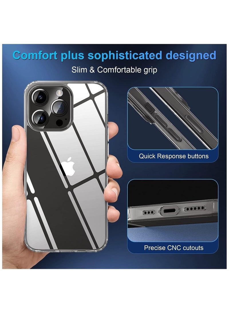 ELTRAZONE ELTERAZONE Designed for iPhone 14 Pro Case, [Non-Yellowing] [10FT Military Grade Protection] Shockproof Slim Phone Case Bumper Thin Cover, Crystal Clear - Image 5