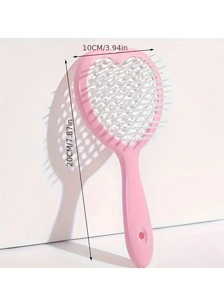 أوريتي فرشاة شعر على شكل قلب، مشط شبكي ناعم وغير معقود للرجال والنساء - هدية مثالية للعناية بالشعر - Image 3