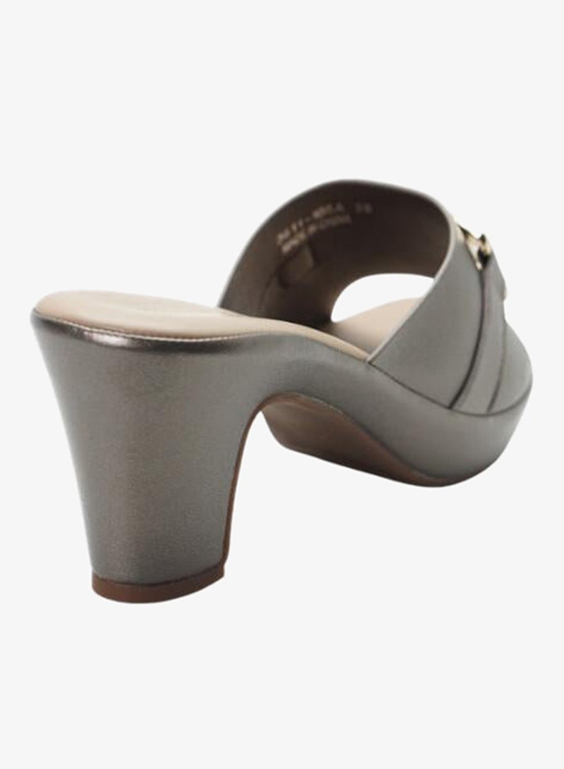 ميشيل مورجان 092-3093 Michelle Morgan Ladies Mid Heel Sandals11-106A Pewter - Image 4