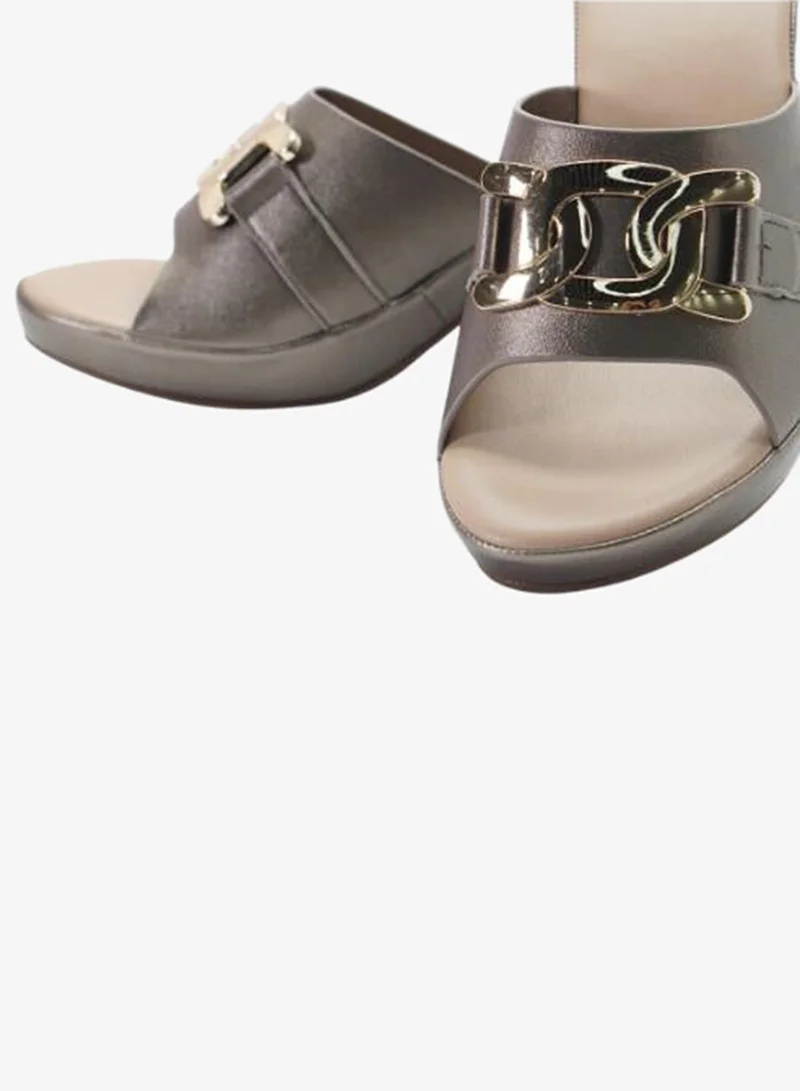 Michelle Morgan 092-3093 Michelle Morgan Ladies Mid Heel Sandals11-106A Pewter