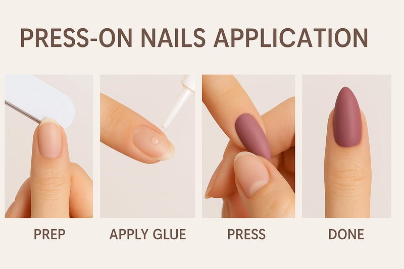 Coslifestore Pack of 24 Press On Nails | Reusable Stick-On Artificial Gel Nail Tips for Girls, Women & Brides | Almond Shape Glossy Finish with Stones & Rhinestones | Wedding, Party & Special Occasion Wear (Peach, Nude floral design with stones) - Image 4