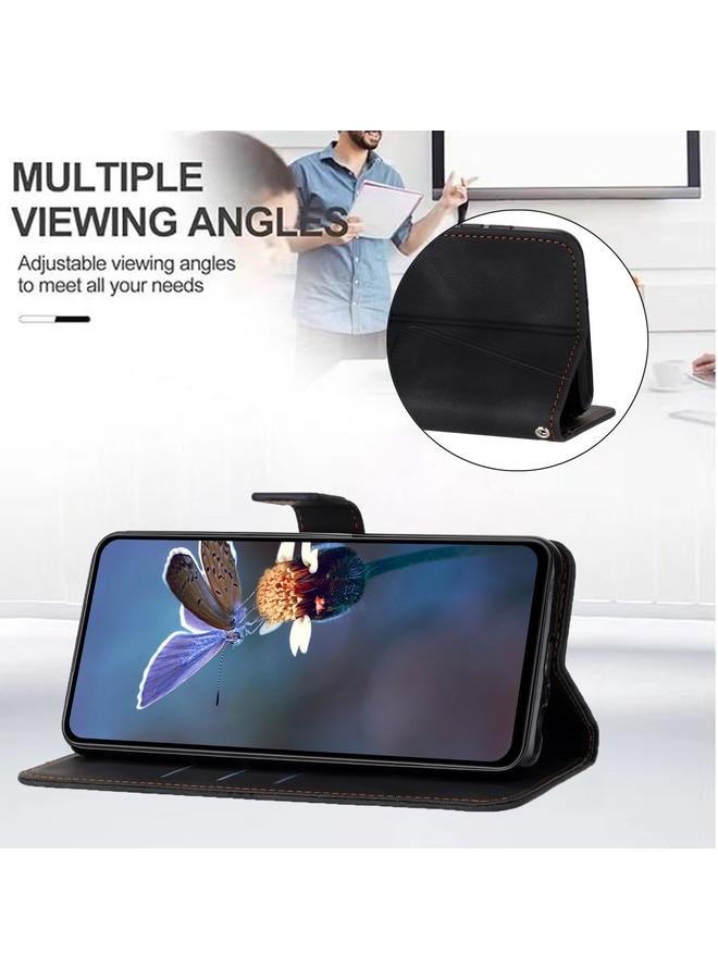 اس-توب جراب هاتف iPhone 14 مثلث من الجلد بلون سادة - Image 4