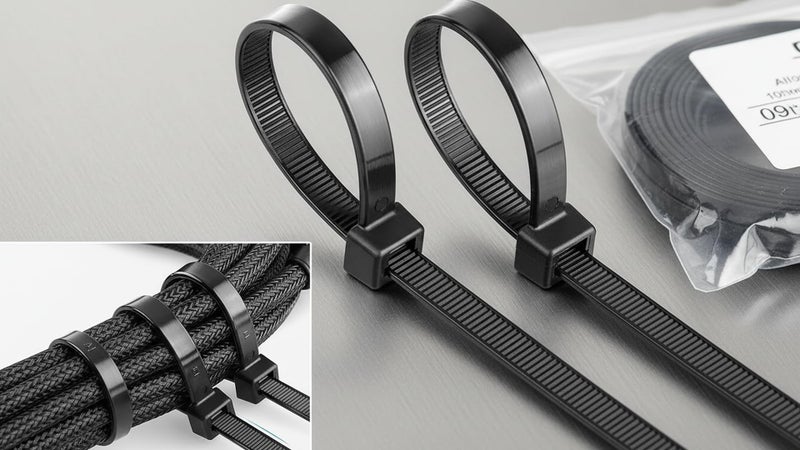 SHIVANSH TECHNOLOGY® Teeth Grip Nylon Self Locking Zip Cable Ties, Black (200 mm x4.8 mm,8" inch,Pack of 100)Multi-Purpose Heavy Duty Cord Management Ties,Plastic Ties for Home,Office,Garden,Workshop. - Image 4