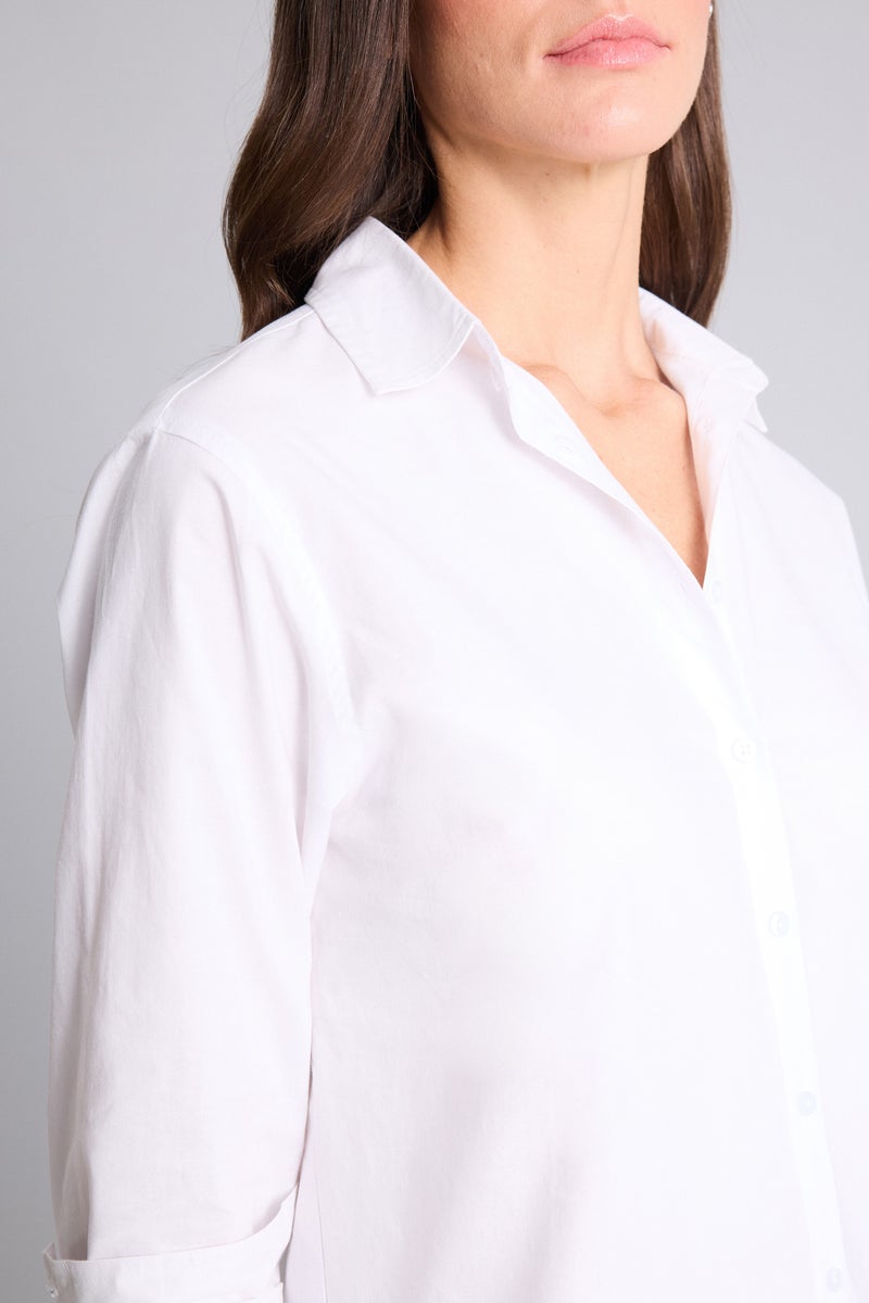 DeFacto White Woman Oversize Fit Shirt Collar Poplin Long Sleeve Shirt Casual - Image 4