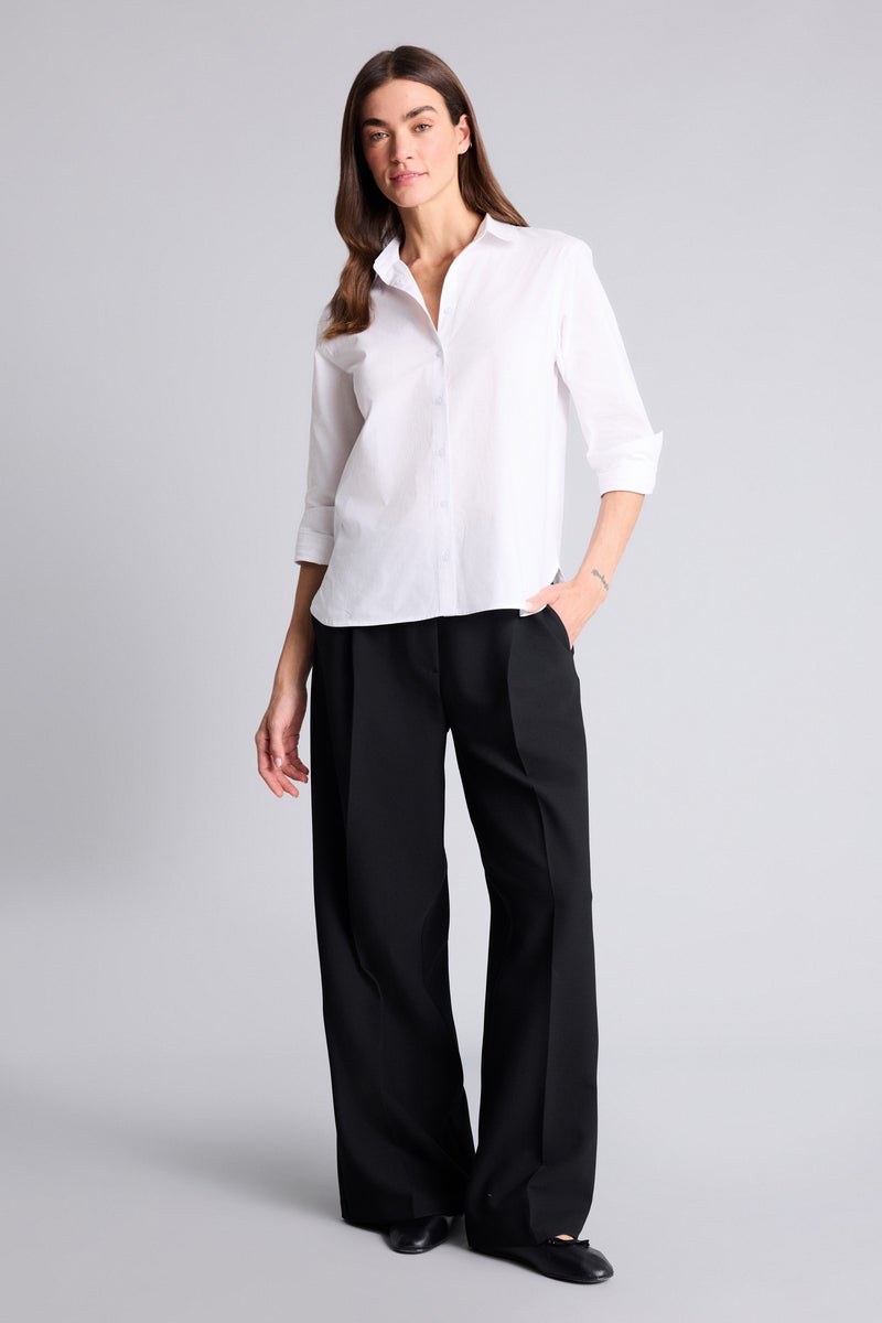 DeFacto White Woman Oversize Fit Shirt Collar Poplin Long Sleeve Shirt Casual - Image 2
