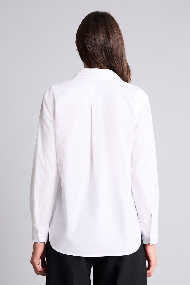 DeFacto White Woman Oversize Fit Shirt Collar Poplin Long Sleeve Shirt Casual - Image 5