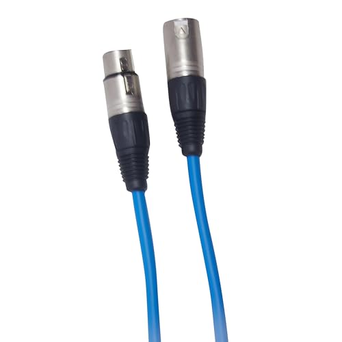 Bajaao Profesional quality, XLR Male to XLR Female Balanced Microphone Cable- Blue 6M / 20ft - Image 2