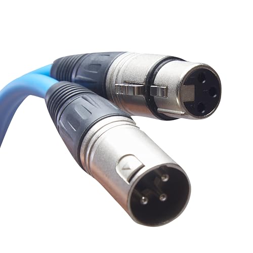 Bajaao Profesional quality, XLR Male to XLR Female Balanced Microphone Cable- Blue 6M / 20ft - Image 1