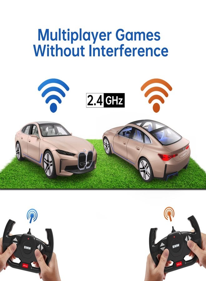 راستار سيارة راستار بي إم دبليو i4 تعمل بجهاز تحكم عن بعد، سيارة لعبة بي إم دبليو i4 كونسبت بمقياس 1/14، سيارة بي إم دبليو ذهبية مصبوبة للأطفال والأولاد والبالغين - Image 5