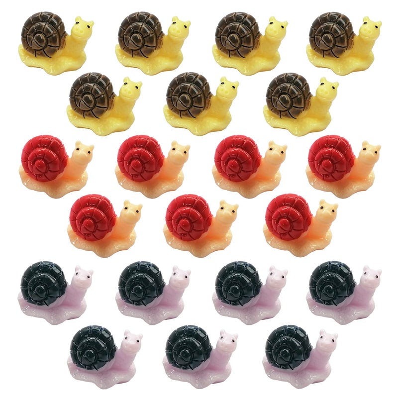 JKanruh JKanruh 21 Pcs Mini Animals Miniature Resin SnailMini Snail FigurinesFairy Garden Snail Miniature Moss Landscape Ornaments for Outdoor DecorationHome DcorCake DecorationDIY Crafts 