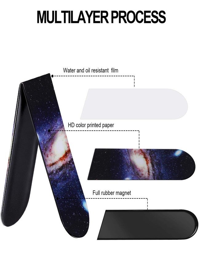 MWOOT 30 Pieces Universe Galaxy Magnetic Bookmark,MWOOT Starry Sky Magnet Page Book Markers Set,Assorted Magnetic Page Clips Bookmarks for Students Reading(2x6cm,30 Styles) - Image 4