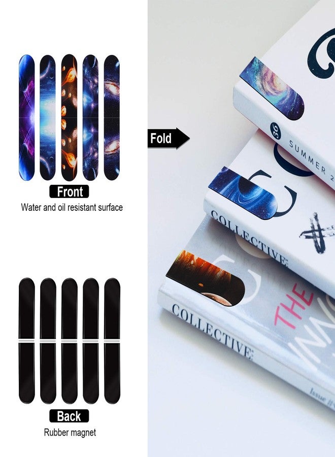 MWOOT 30 Pieces Universe Galaxy Magnetic Bookmark,MWOOT Starry Sky Magnet Page Book Markers Set,Assorted Magnetic Page Clips Bookmarks for Students Reading(2x6cm,30 Styles) - Image 5