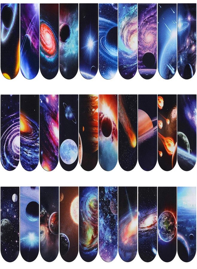 MWOOT 30 Pieces Universe Galaxy Magnetic Bookmark,MWOOT Starry Sky Magnet Page Book Markers Set,Assorted Magnetic Page Clips Bookmarks for Students Reading(2x6cm,30 Styles) - Image 1