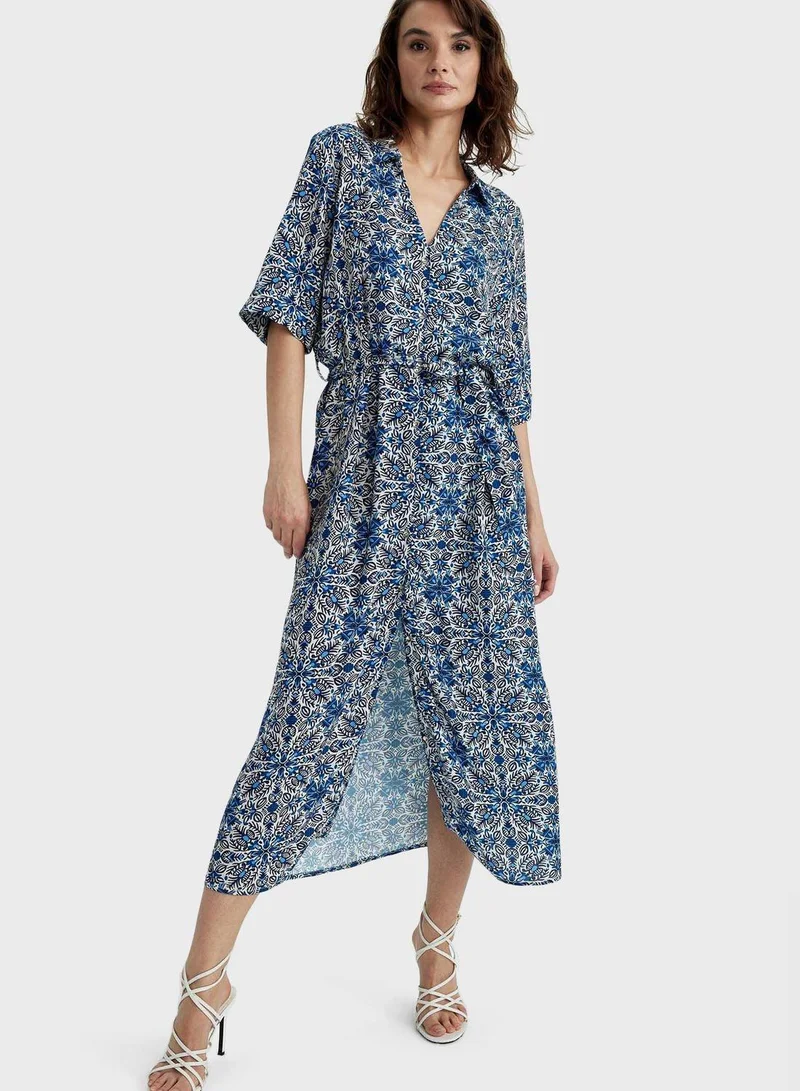 DeFacto Floral Print Midi Dress