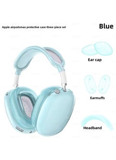 Generic Suitable For Apple AirPods Max Head-mounted Protective Shell Three-piece Soft Rubber Ear Mask Ear Cap Head Beam Protective Shell-Specifications:Blue (three-piece Package Included)  - Image 2