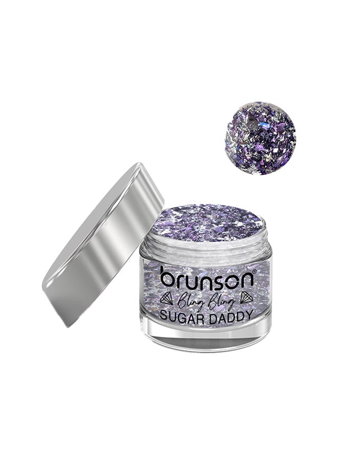 brunson Acrylic Nail Powder DIP And Buff System, Sugar Daddy Glittered 30ml BLE10