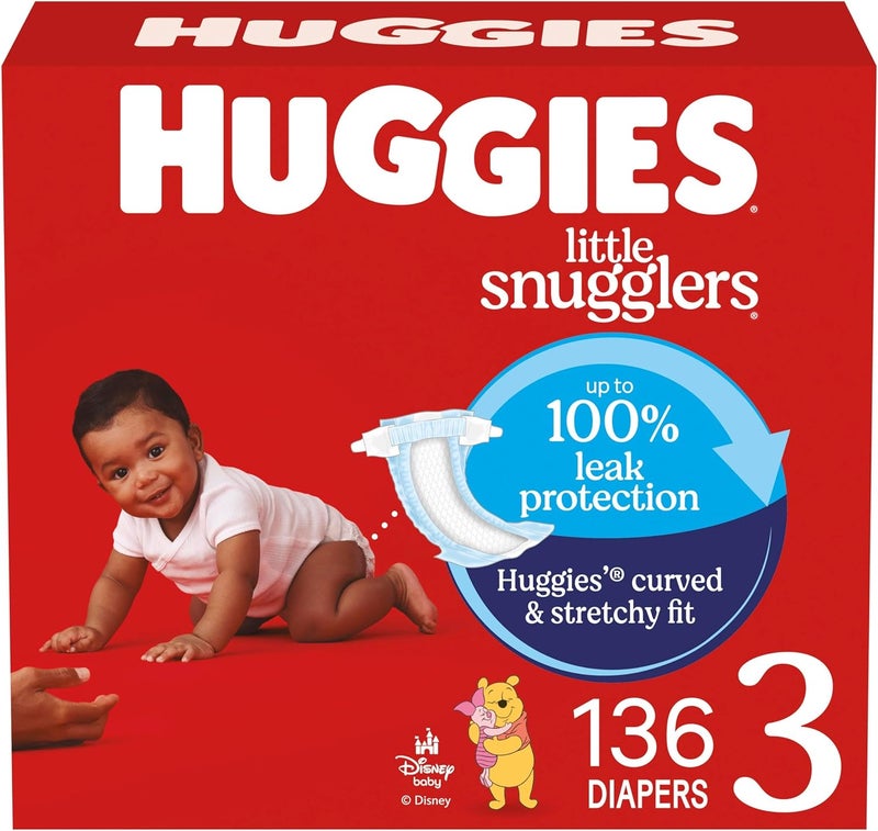 HUGGIES حفاضات هاجيز ليتل سنجلرز مقاس 3 - 136 قطعة - Image 1