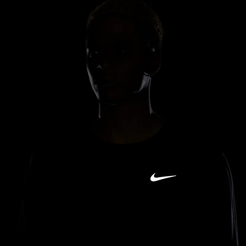 Nike Black Men's Miler Dri-FIT UV Running Top for Men | Best Price UAE