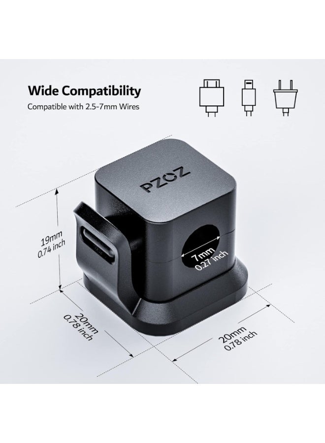 PZOZ 6 Pack Cable Organizer, Cable Management Clips, Adhesive Cord Organizer for Home and Office Wall Desk Nightstand, Useful for USB Charger Cables, TV Cables, PC Desktop Accessories (Black) - Image 4