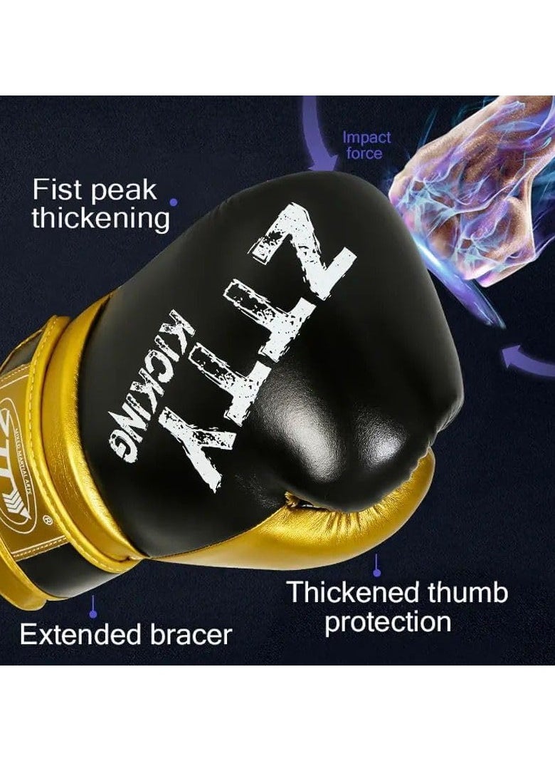 QSHOP Boxing Gloves Professional Training PU Leather Boxing Gloves for Muay Thai MMA Kickboxing Heavy Bag Gloves Adult Breathable Workout Gloves Unisex  - Image 3