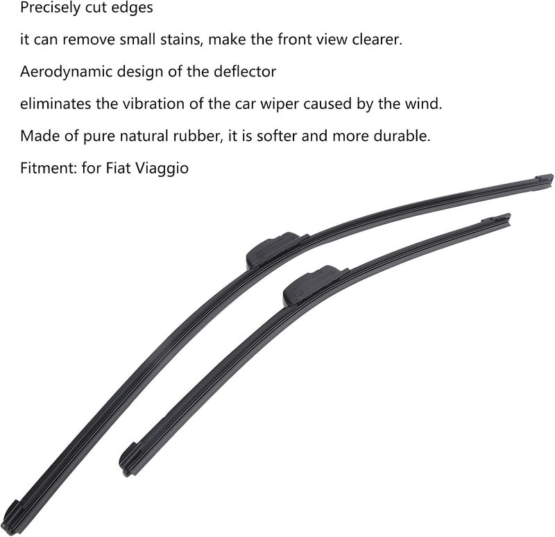 klarako Windshield Wiper Blades, 2pcs Bracketless Wiper Replacement for Viaggio Front Windshield - Image 5